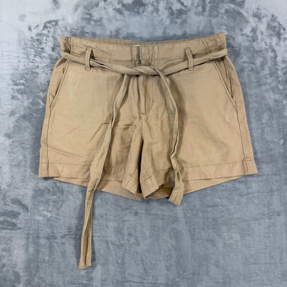C&C California Tie Waist‎ Shorts Size 10/30 Khaki Tan Cotton Blend Utility